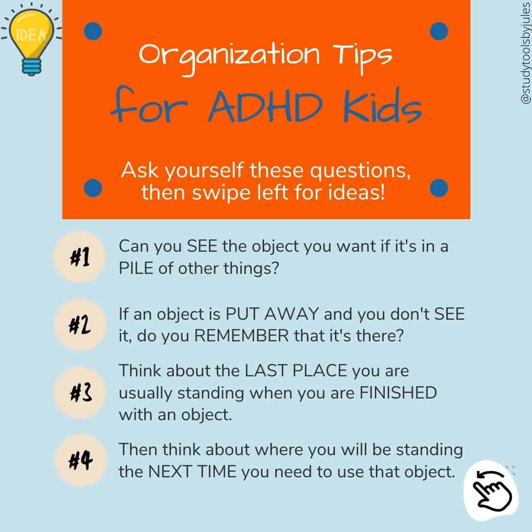 Organization Tips for ADHD Kids - STUDY TOOLS BY JULES